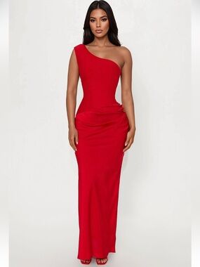 Fashion Nova Red Bandage Maxi Dress